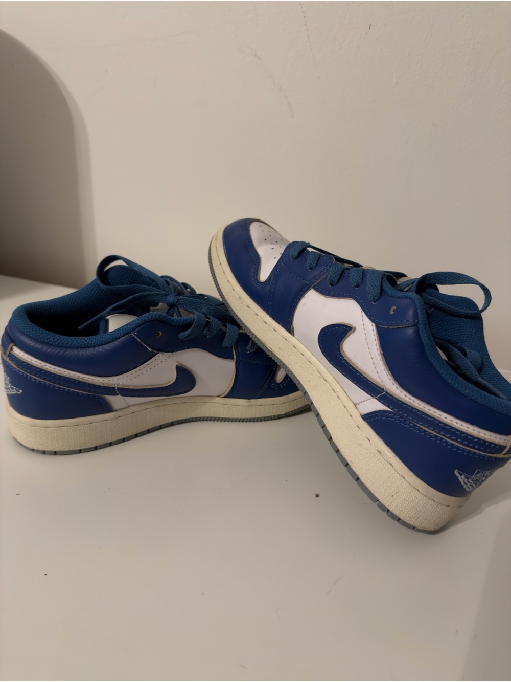 Jordan 1 Low-Top Sneakers in Blue and White